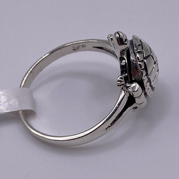 TURTLE POISON RING Size 10 Sterling Silver Pill Box 925 Jewelry - Picture 4 of 9